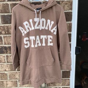 Tan Arizona state hoodie dress/ long hoodie